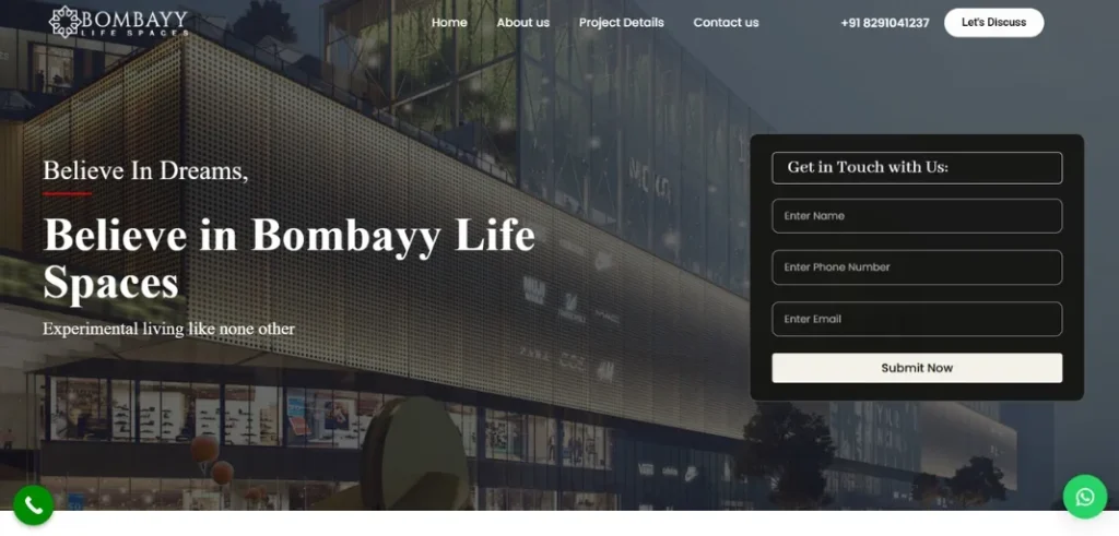 Bombayylifespaces.com website - Blizmatt Portfolio
