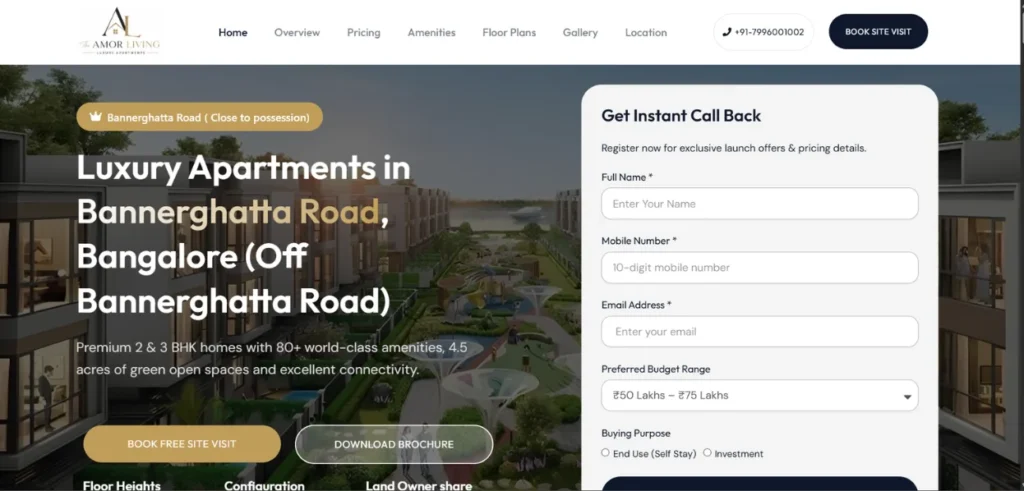 The Amor Living Website